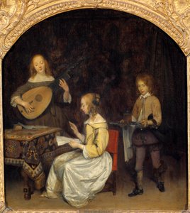 Il concerto: cantante e suonatore di liuto teorbe
