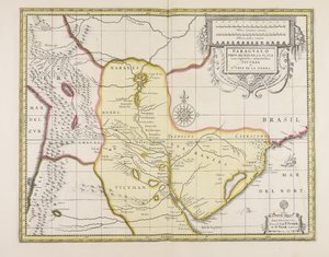 Provincia del Paraguay del Rio de la Plata con le regioni adiacenti Tucuman e Santa Cruz de la Sierra da Gerard Valck