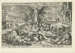 Padre Tempo tra scene di cattiva condotta (Moraliserende allegorieën op de tijd) da Gerard de Jode