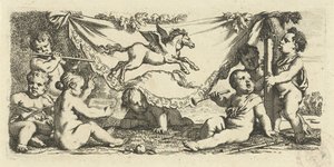 Putti musicanti con Pegaso