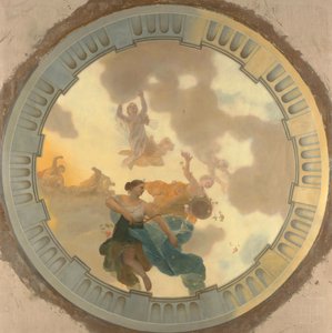 Parte (centrale) di un affresco sul soffitto con come soggetto principale Diana e le sue compagne