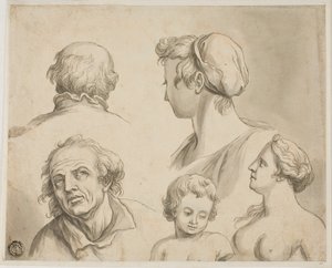 Schizzi di cinque busti