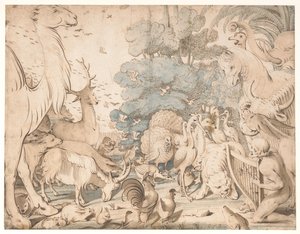 Orfeo incanta gli animali con la sua musica