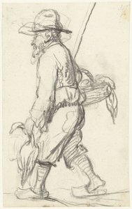 Cacciatore con un cesto di anatre da Gerard ter Borch (II) (possibly)