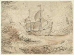 Nave in mare da Gerard ter Borch (II) (possibly)