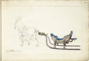 Cavallo e slitta da Gerard ter Borch (II) (signed by artist)