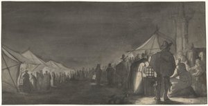Il mercato del latte a Zwolle, di sera da Gerard ter Borch (II)