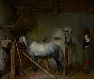 Scuderia per cavalli da Gerard ter Borch