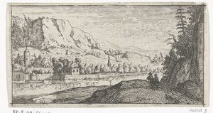 Fiume in un paesaggio montano da Gerard van Honthorst