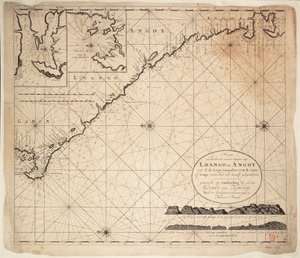 Carta del Golfo di Guinea, Africa, inizio XVIII secolo (incisione) da Gerard van Keulen
