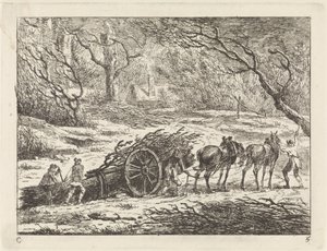 Paesaggio con carro trainato da due cavalli da Gerard van Nijmegen