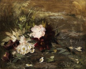 Olandese: Fiori di Seerosen e margherite sulla spiaggia