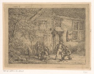 Bambini che giocano a biglie da Gerardus Emaus de Micault