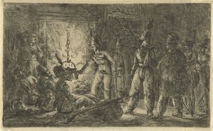 Soldati presso il fuoco da Gerardus Emaus de Micault