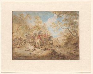 Paesaggio con cavalieri in lotta da Gerardus Josephus Xavery