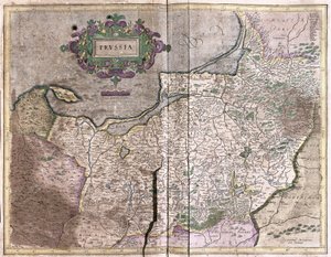 Antica mappa della Polonia - oggi Lituania (incisione)