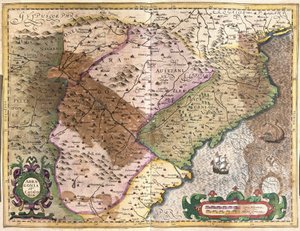 Aragona e Catalogna, Spagna (incisione) da Gerardus Mercator