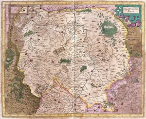 Regione bavarese e il fiume Danubio, Germania (incisione) da Gerardus Mercator