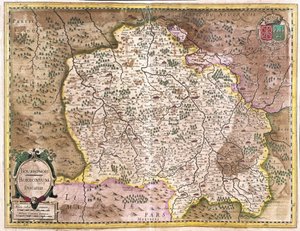 Bourbonnais, Francia (incisione) da Gerardus Mercator