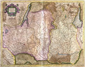 Brescia e Milano, Italia (incisione) da Gerardus Mercator