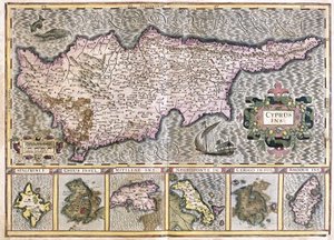 Cipro e le isole Stalimini (Lemno) Chio, Mitilene, Negroponte, Cerigo e Rodi (incisione)