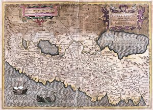 Terra Santa e Palestina (incisione) da Gerardus Mercator