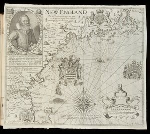 Mappa del New England, da Historia Mundi: o Atlante di Mercatore, Londra, 1635 da Gerardus Mercator