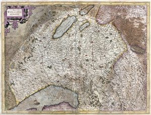 Nord-est di Ginevra, Svizzera (incisione) da Gerardus Mercator