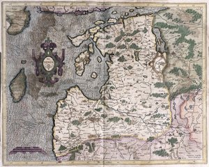 Regione del Baltico settentrionale, Riga, Lettonia (incisione) da Gerardus Mercator