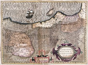 Oviedo, Burgos, Bilbao, Bayonne (Asturie), Spagna (incisione) da Gerardus Mercator