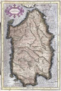 Sardegna, Italia (incisione) da Gerardus Mercator