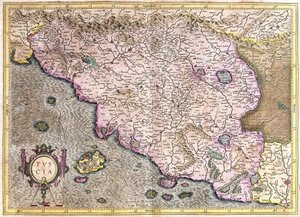 Toscana, Italia (incisione) da Gerardus Mercator