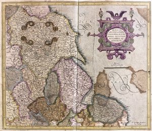 Yorkshire, Lincolnshire, Staffordshire, Nottinghamshire, Leicestershire, Rutland e Norfolk, Gran Bretagna da Gerardus Mercator