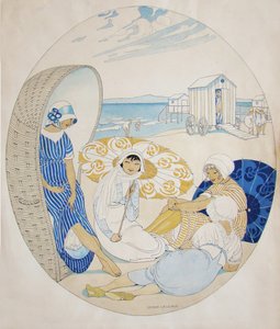 Conversazione sulla spiaggia danese da Gerda Wegener