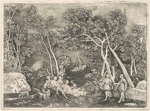 Ninfe in un paesaggio da Gerhard Janssen