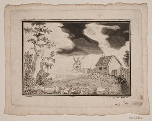 Paesaggio con casa e mulino da Gerhard Ludvig Lahde