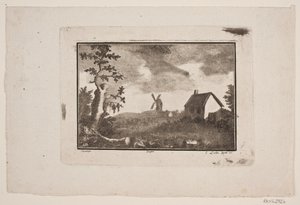 Paesaggio con casa e mulino da Gerhard Ludvig Lahde