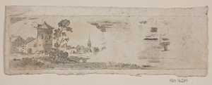 Prova di paesaggio con castello e chiesa da Gerhard Ludvig Lahde