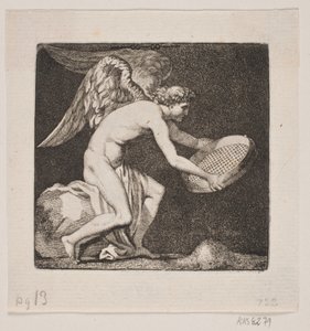 Genio alato con una vista da Gerhard Ludvig Lahde