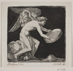 Genio alato con un setaccio da Gerhard Ludvig Lahde
