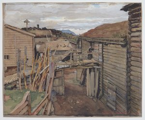Valle di Gudbrand, vecchie case da Gerhard Munthe
