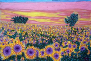 Campo di girasoli, 2024 (olio su tela) da Gerhardt Isringhaus