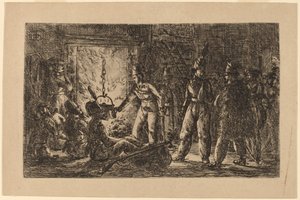 Cosacchi davanti al camino della fattoria in Olanda da Gerhardus Emaus de Micault