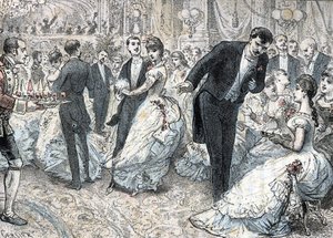 Società e mondanità: il ballo verso il 1880 incisione da 