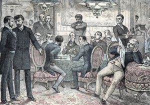 Società e vita sociale: club maschile di giochi e scommesse incisione da 