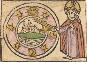 Cristo che misura il globo da German 15th Century