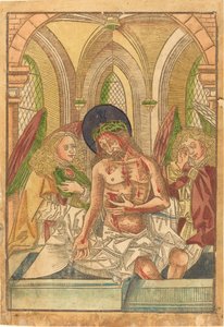 Cristo nel sepolcro con due angeli da German 15th Century