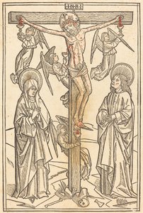 Cristo sulla croce con angeli da German 15th Century
