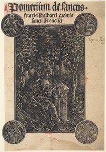 Francescano, Pelbartus di Temesvar, in un giardino da German 15th Century