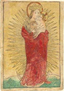 Madonna col Bambino in una gloria su una luna crescente da German 15th Century
